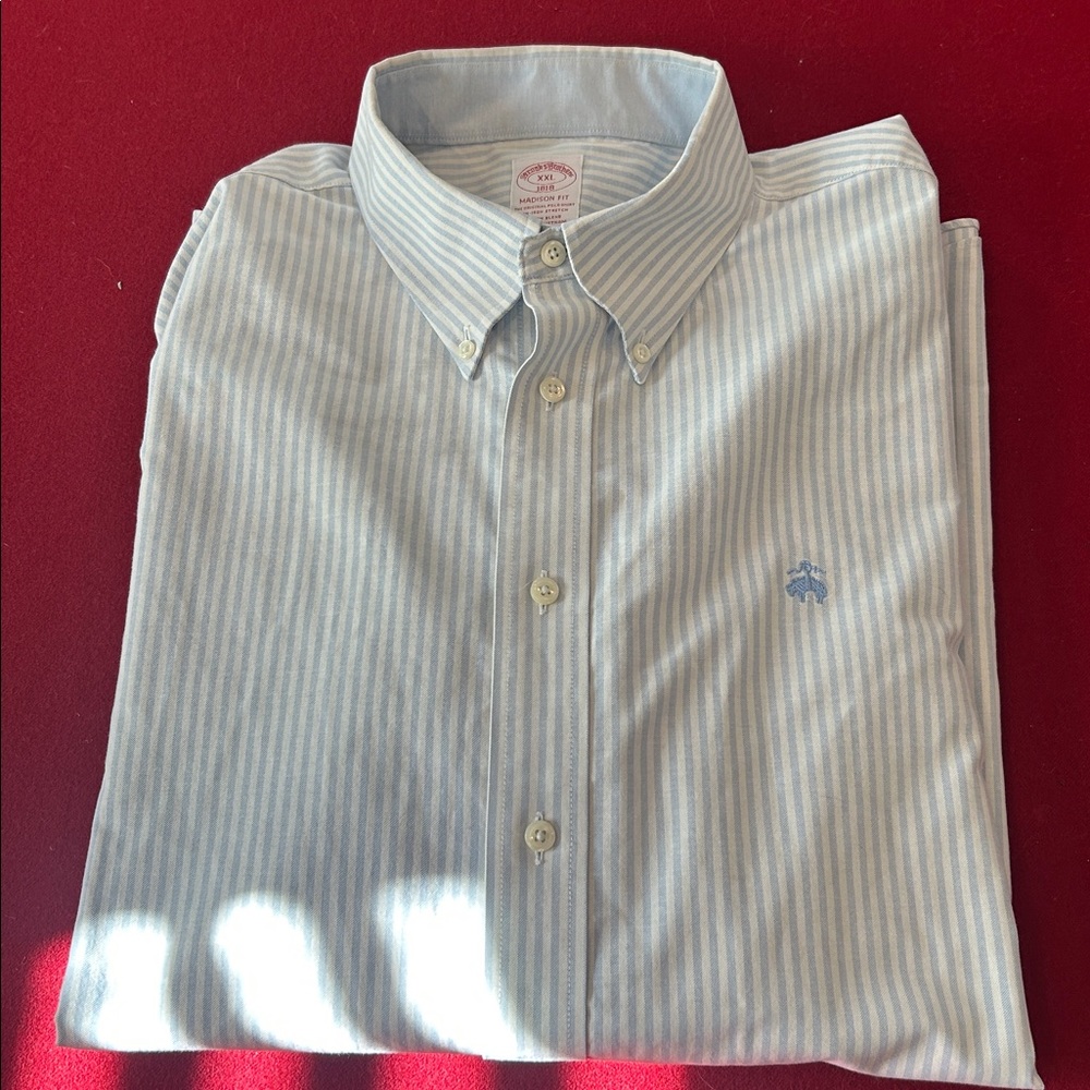 Brooks Brothers Light Blue Striped Madison Fit Shirt